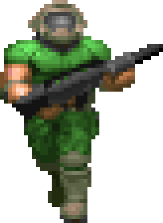Doomguy-color - Doom 1 Doomguy (328x448), Png Download