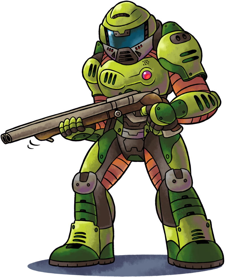 [mm] ''m L'' Rpg Style - Chibi Doomguy (800x970), Png Download