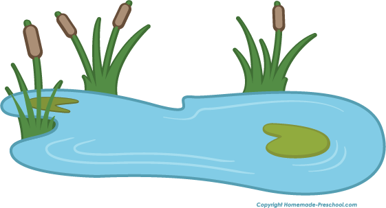 Pond Transparent Lily Pad Clipart - Frog Pond Clip Art (561x303), Png Download