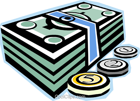 Dollar Bills And Coins Royalty Free Vector Clip Art - Rise Stage In Fashion (480x348), Png Download