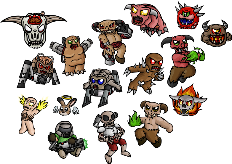 Fresh On The Heels Of My Adorable Necromorphs, Halloween - Cute Doom Demons (500x358), Png Download