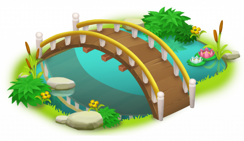 Simple Bridge And Png - Bridge Pond Clip Art (1024x593), Png Download