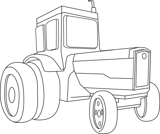 Graphic Royalty Free Library Agriculture Clipart Coloring - Tractor Clipart Black And White Png (550x461), Png Download