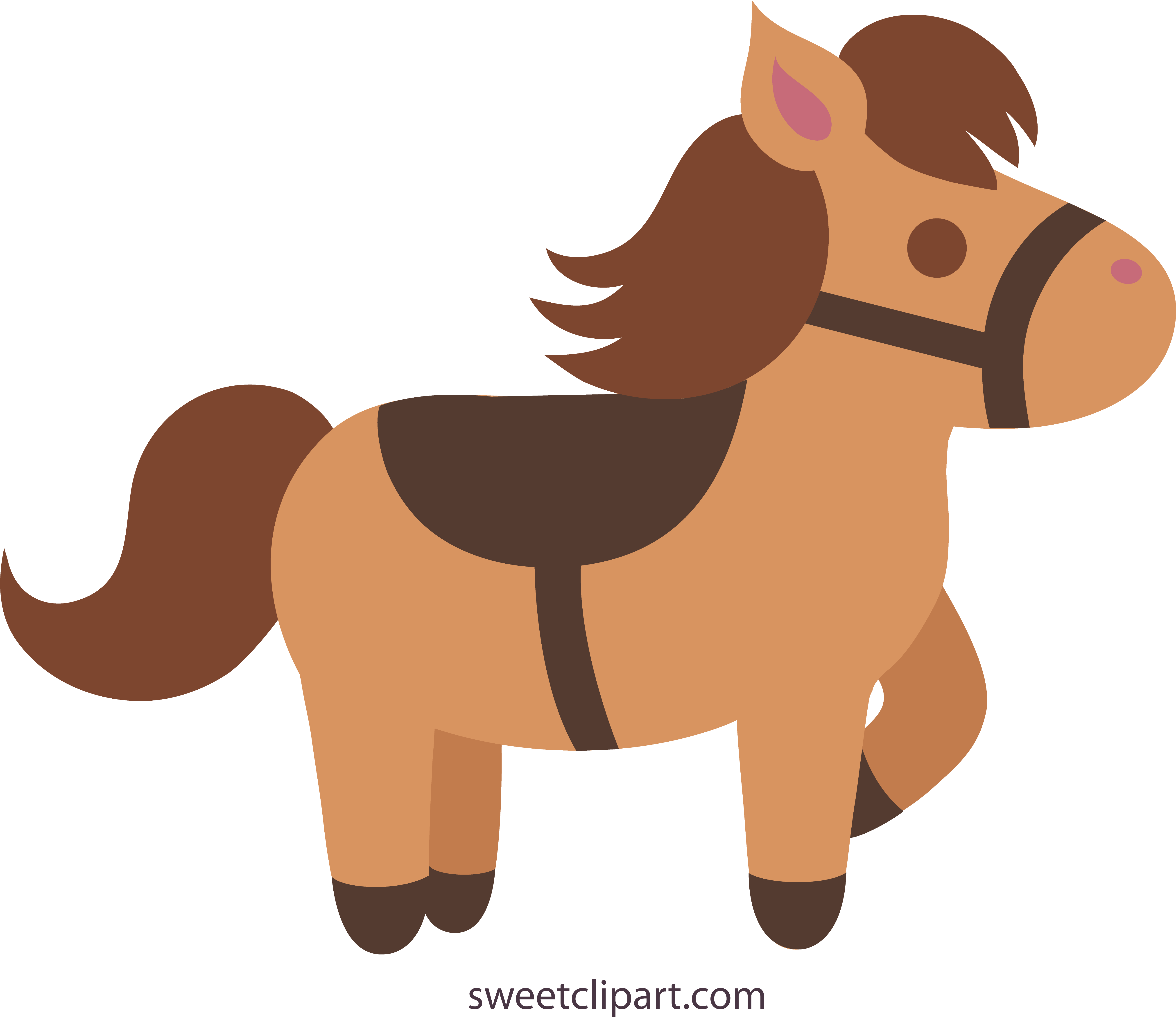 Brown Bear Png Clipart - Horse Clipart With Saddle (5223x4532), Png Download