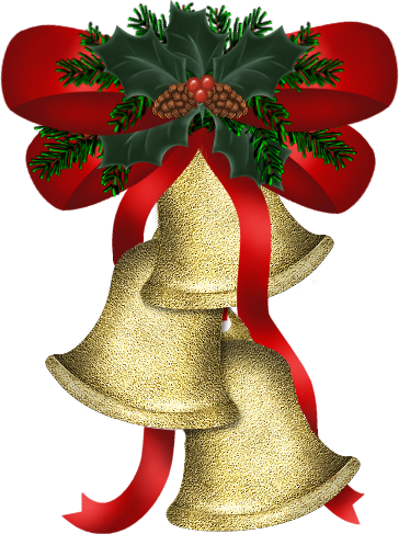 Bow Clipart Christmas Tree Decoration - Christmas Bells Card (364x487), Png Download