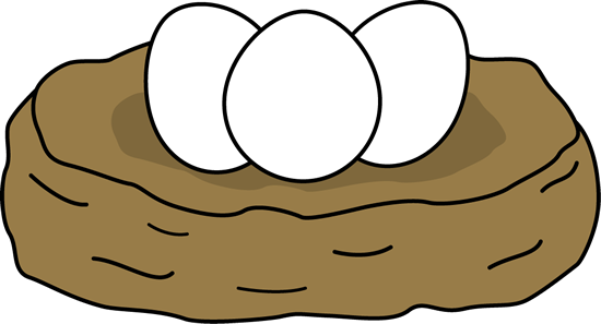 Png Freeuse Stock Egg In - Eggs In A Nest Clipart (550x297), Png Download