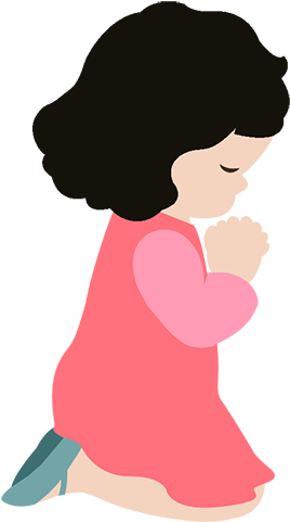 Little Cute Girl Praying - Girl Praying Clipart Png (300x488), Png Download