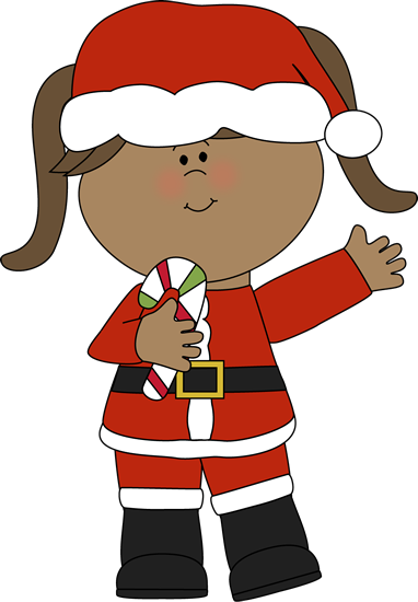 Girl Christmas Cliparts - Girl Christmas Clipart (382x550), Png Download