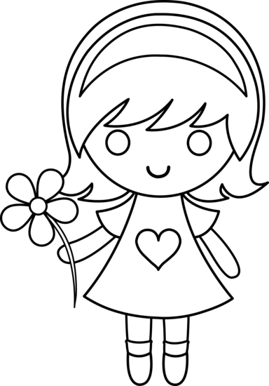 Little Girl Line Drawing At Getdrawings - Boy And Girl Holding Hands (384x550), Png Download
