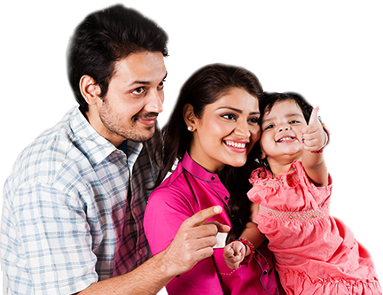 Experts Handle It For You - Indian Couple With Daughter (432x333), Png Download