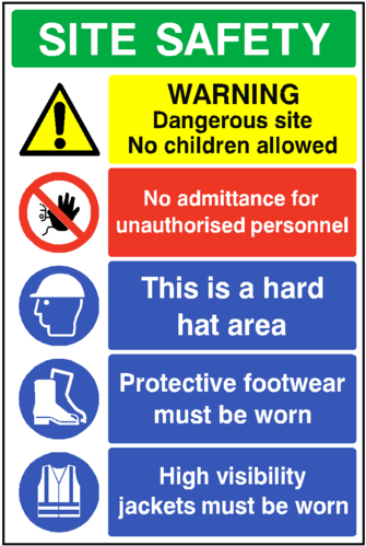 Construction Site Safety Sign Pvc Safety Signs - Sign Shed Tss7761 Site Safety Sign - Construction Work (600x600), Png Download