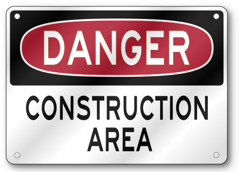 Construction Area Safety Sign - Brady 42824 Warning Sign,hard Hat Area,10x14,english (500x500), Png Download