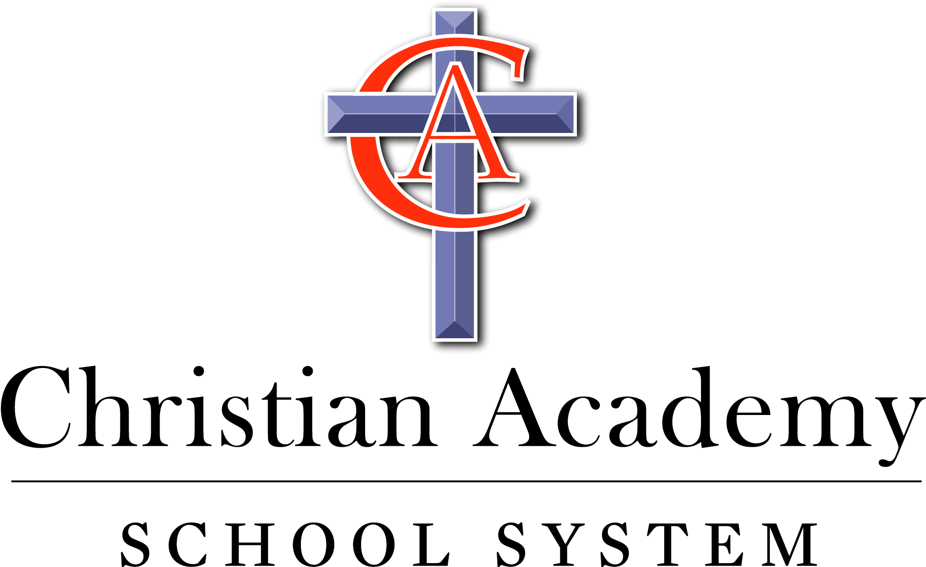 School System Stacked Black Text - Christian Academy School System (1892x1188), Png Download
