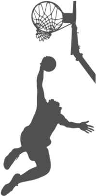John Wall Png Dunk For Kids - Basketball Player Silhouette (600x413), Png Download