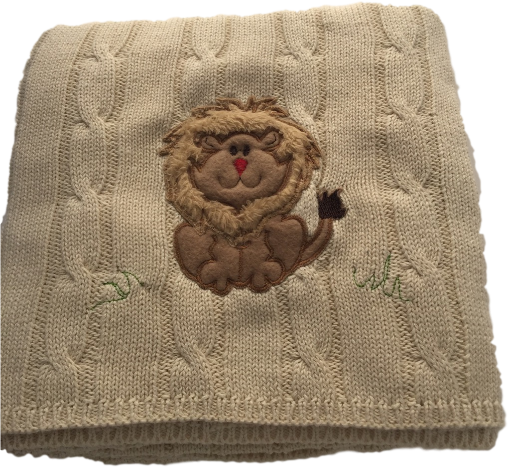Adorable Fluffy Appliqué Baby Lion - Blanket (1021x960), Png Download
