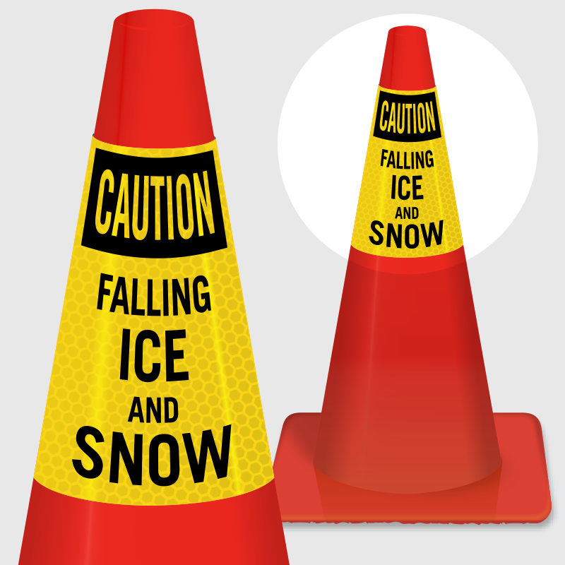 Caution Falling Ice And Snow Cone Collar - Caution Wet Floor Red Sign (800x800), Png Download