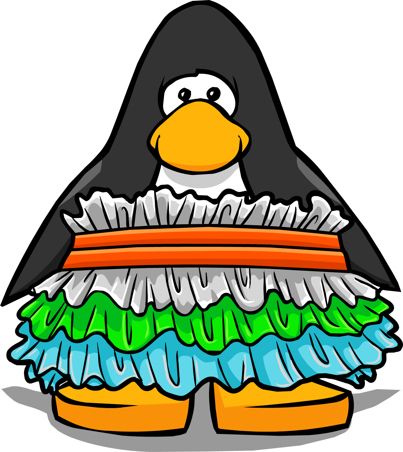 Snow Cone Ruffle Dress From A Player Card - Club Penguin (1386x1554), Png Download