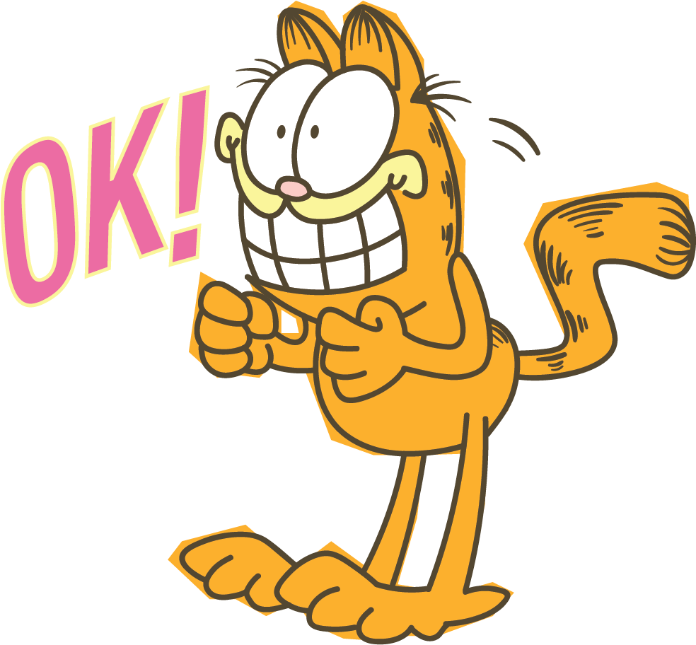 Garfield Line Messaging Sticker - Line Stickers (1000x1000), Png Download