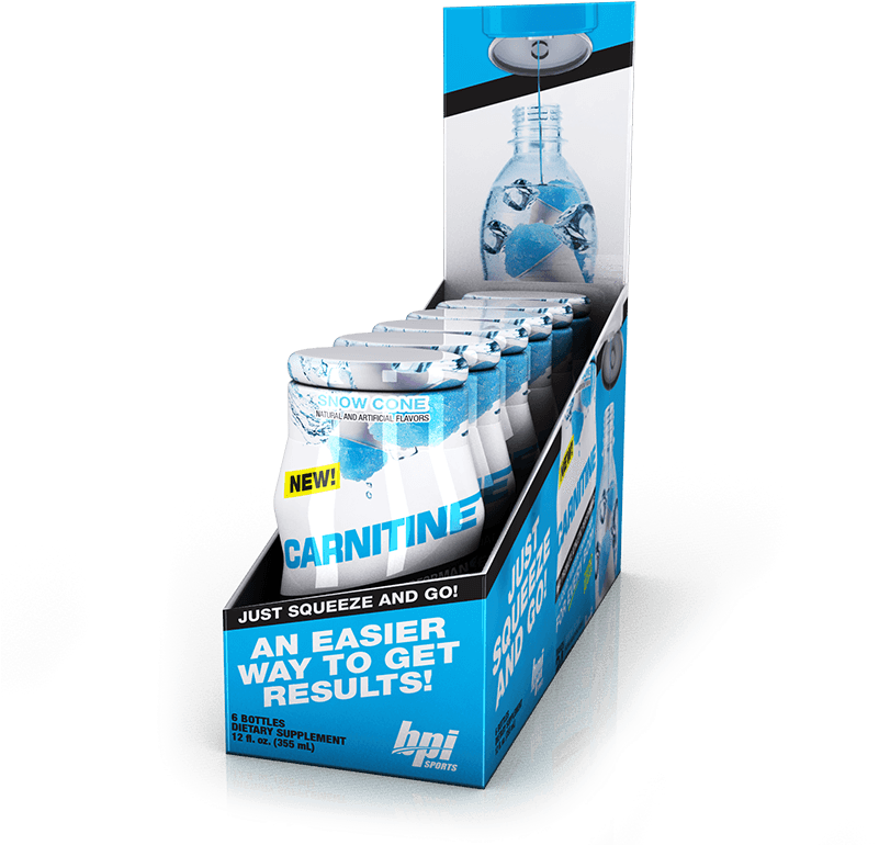 Bpi Sports Carnitine Snow Cone Water Enhancer 6 Bottles - Bpi Sports Best Energy Liquid Water Enhancer (800x800), Png Download