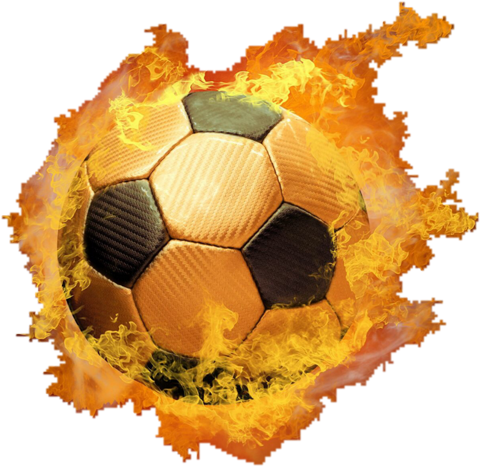 Hotball Fire Fireball Ball Circle Neon Light Lights - Football Ball On Fire (1024x1024), Png Download