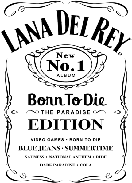 B&w, Born To Die, And Jack Daniels Image - Lana Del Rey Born To Die Edition (500x702), Png Download