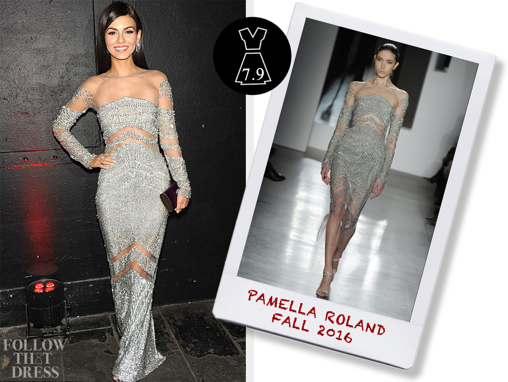 Victoria Justice In Pamella Roland Fall - Sheer Fabric (1000x753), Png Download