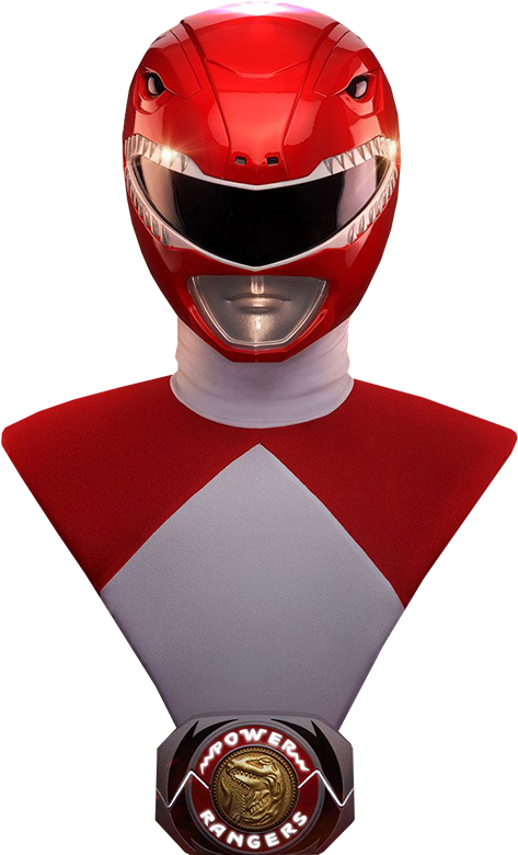 Mighty Morphin Power Rangers Life-size Bust Red Ranger - Power Rangers Red Helmet (480x779), Png Download