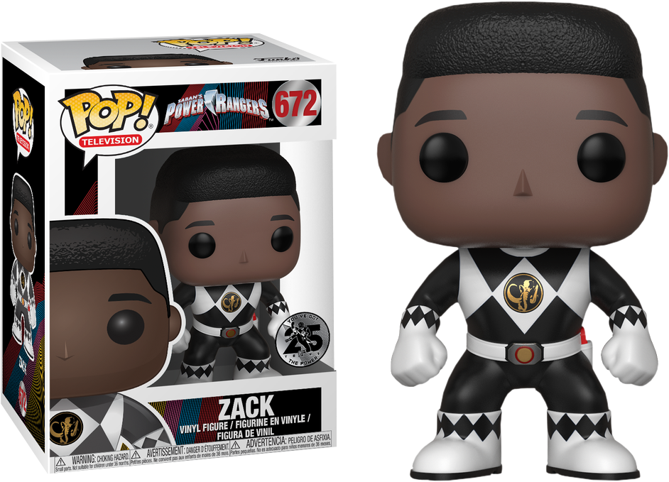 Power Rangers Black Ranger Zack Funko Pop Vinyl Figure - Funko Pop Black Ranger (942x679), Png Download