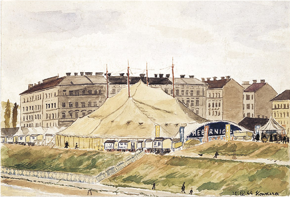 Pencil And Watercolour On Drawing Paper With Borders - Circus (651x454), Png Download