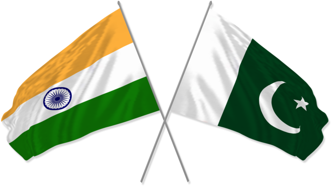 Pakistan Hc To India Welcomes Re-activation Of Bilateral - India And Pakistan Flags (670x412), Png Download