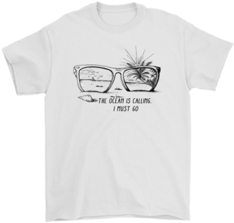The Ocean Is Calling I Must Go Shirts T Shirt Gildan - T-shirt Met Opdruk, Bier En Darten Maat Xxl (394x394), Png Download