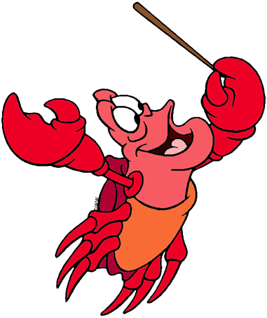Conductor Sebastian - Sebastian Little Mermaid Clipart (387x462), Png Download