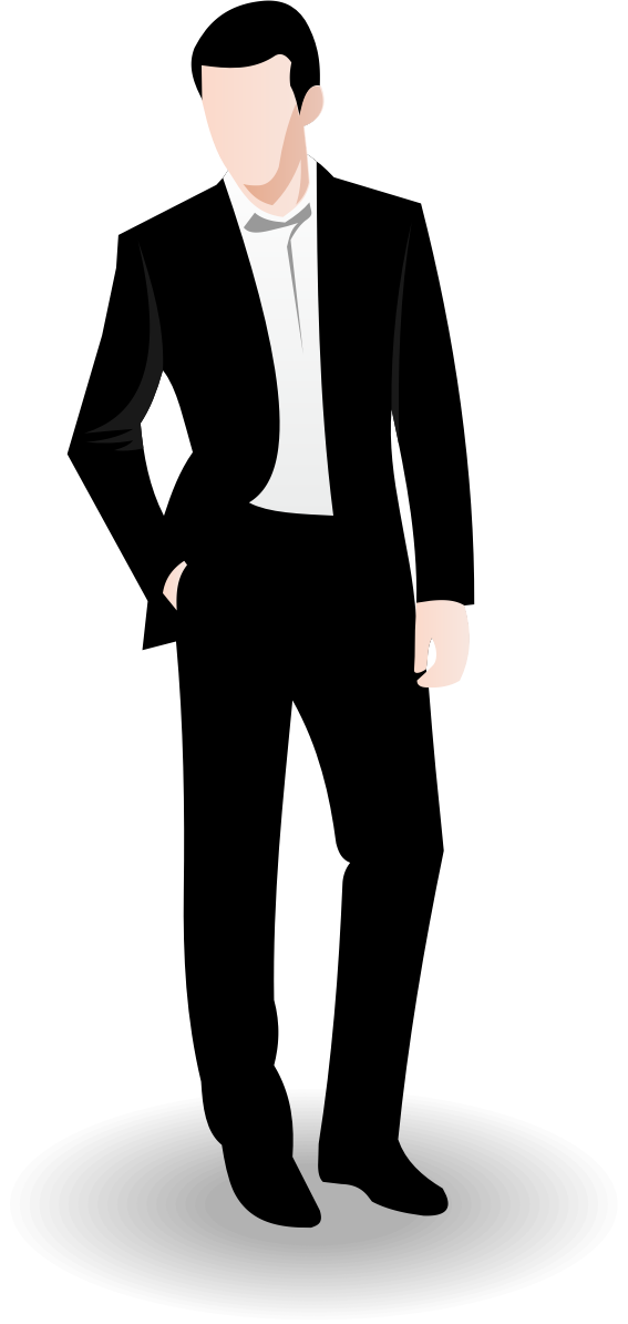 Man Icon Vector Png Download - Business Man Black And White Clip Arts (566x800), Png Download