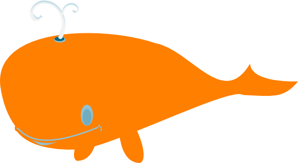 Orange Whale Png (600x328), Png Download