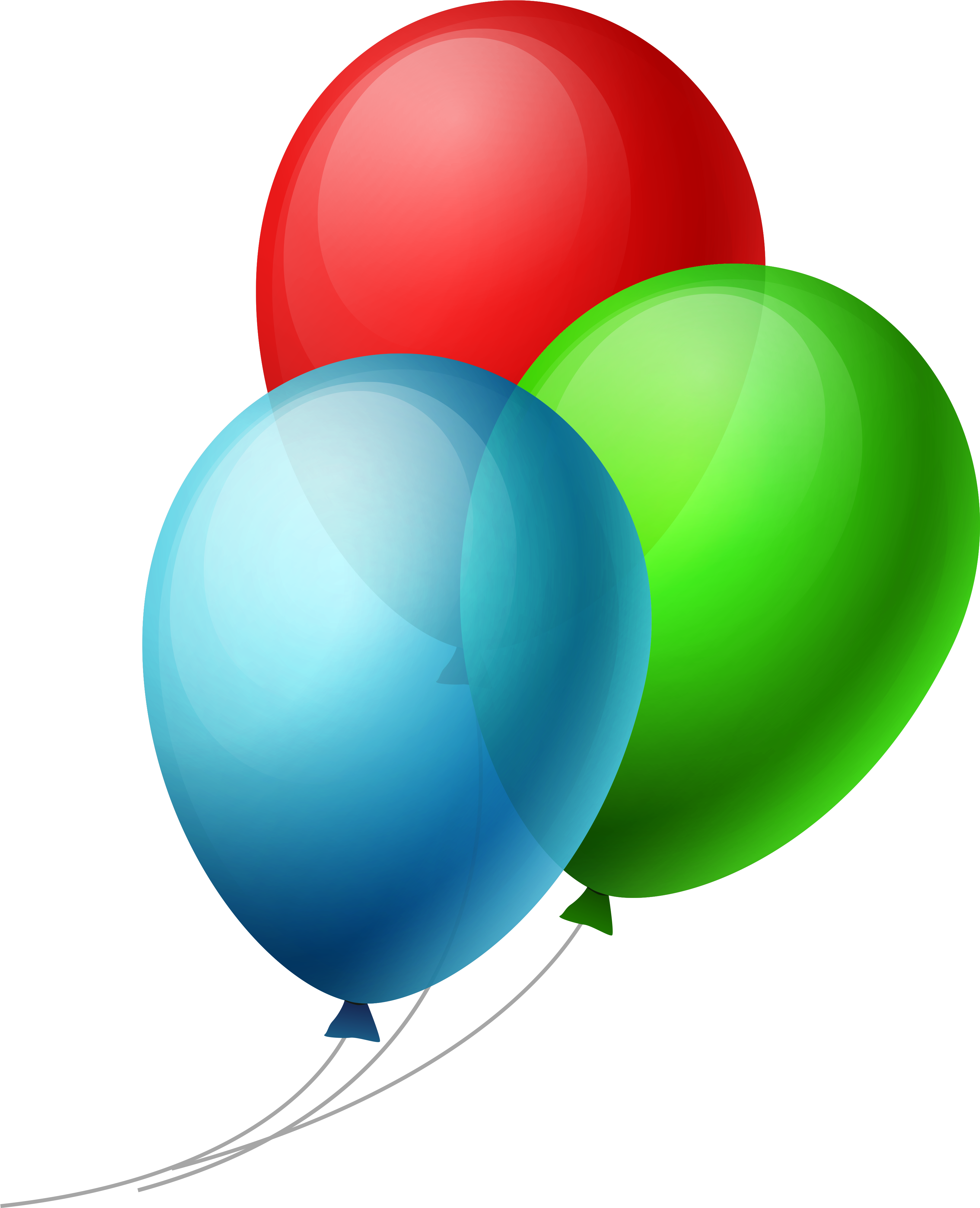 Transparent Three Balloons Png Clipart - Red Green Blue Balloons (488x600), Png Download
