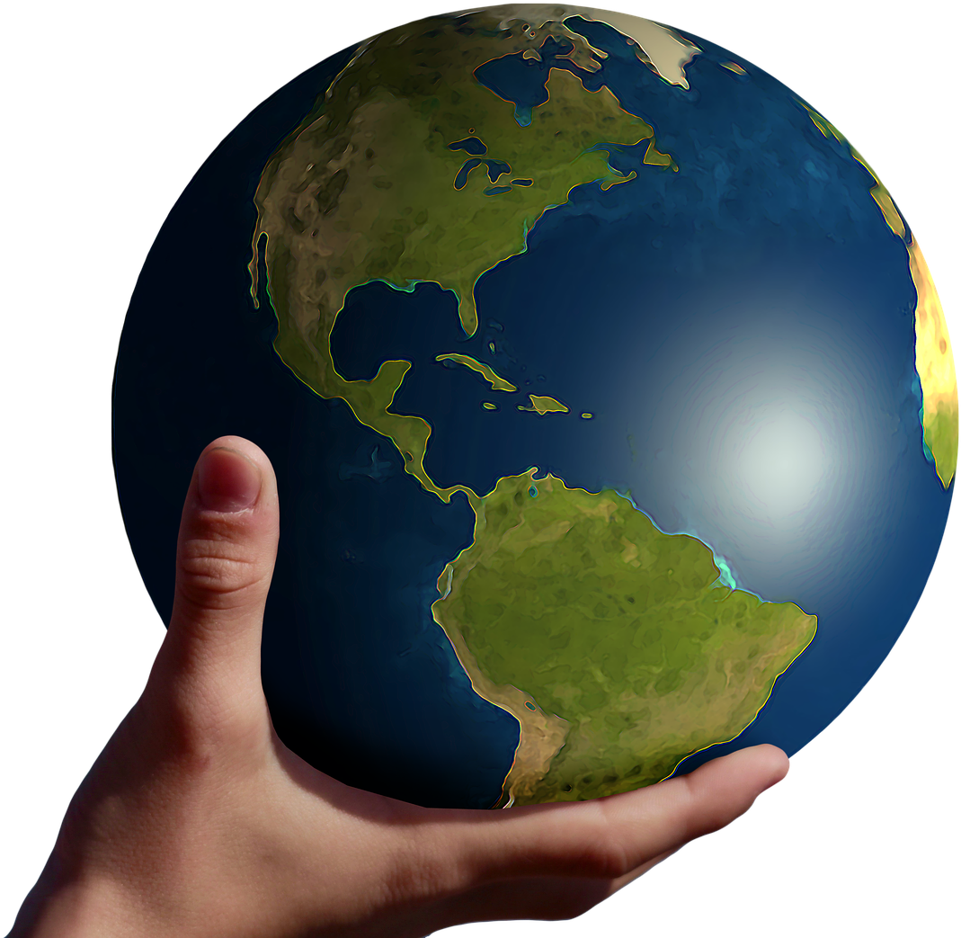 Globo Nas Mãos Png (770x503), Png Download