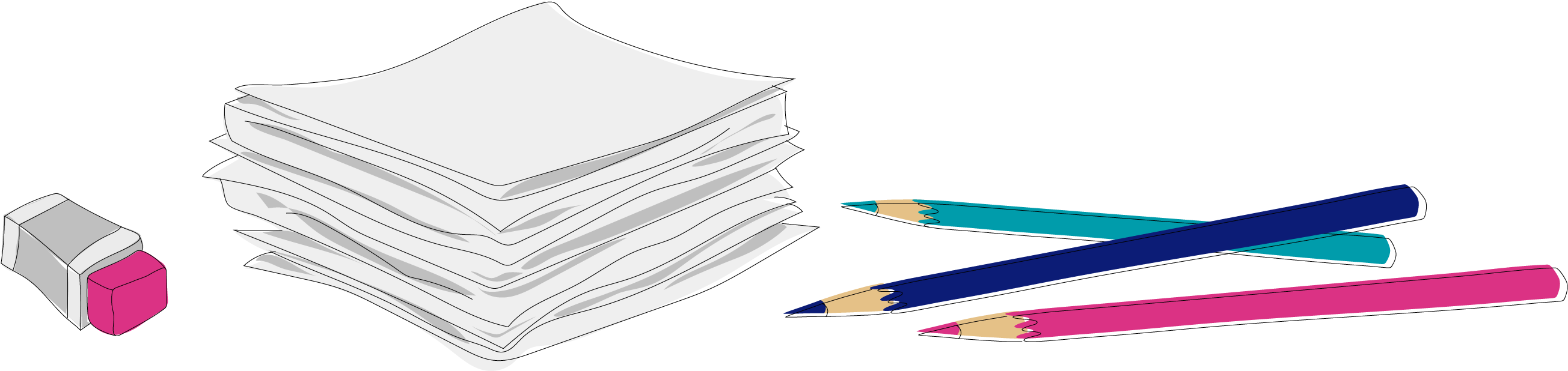 Colored Pencils Supplies - Paper (2645x633), Png Download