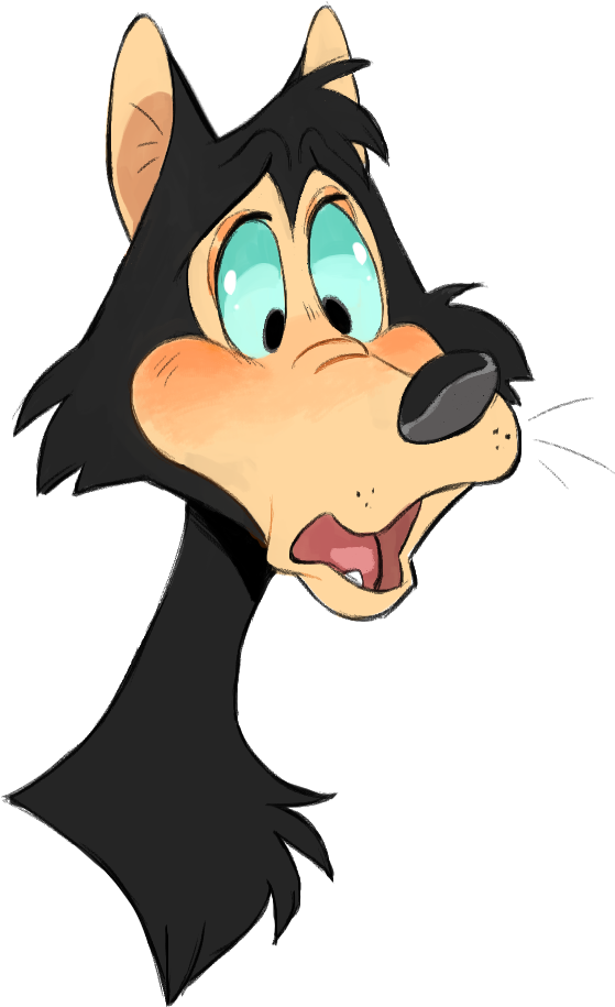 Cartoon Wolf Sticker - Cartoon (776x1024), Png Download
