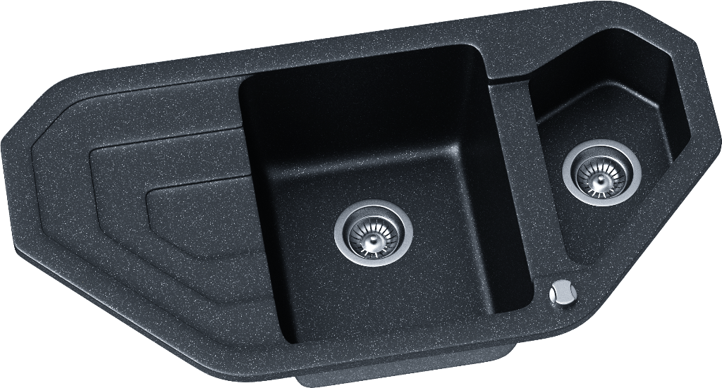 Kitchen Sink Kgs R 90 A 1,5b1d Black Metallic - Sink (1024x551), Png Download