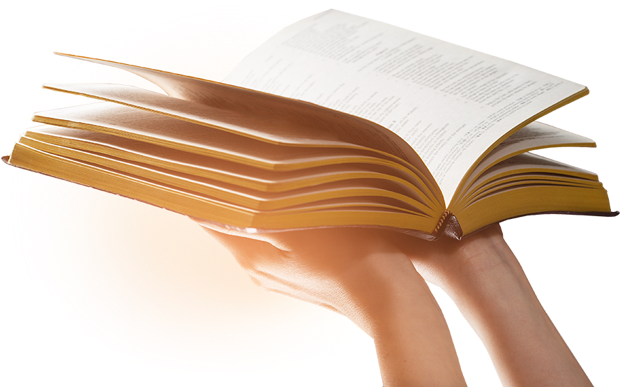 Holding The Open Bible Up - Bible (900x554), Png Download