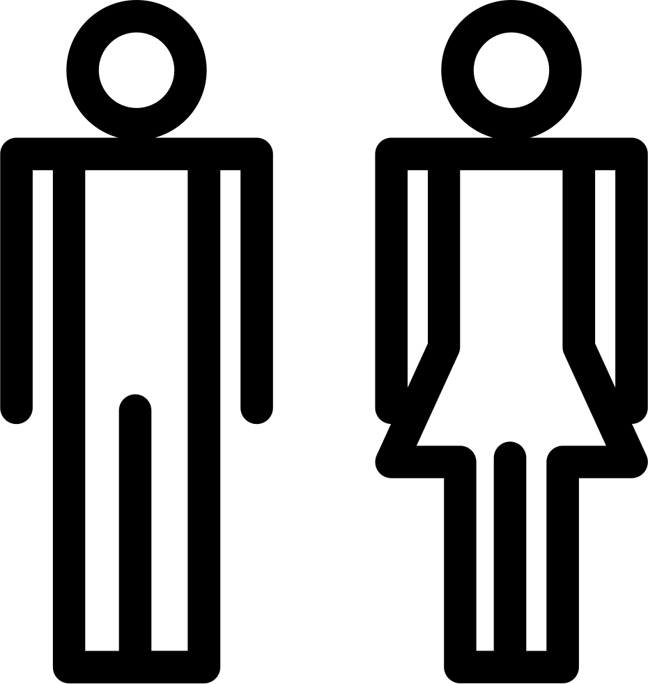 Standing Male And Female Outline Comments - Male And Female Outline Icon (930x981), Png Download