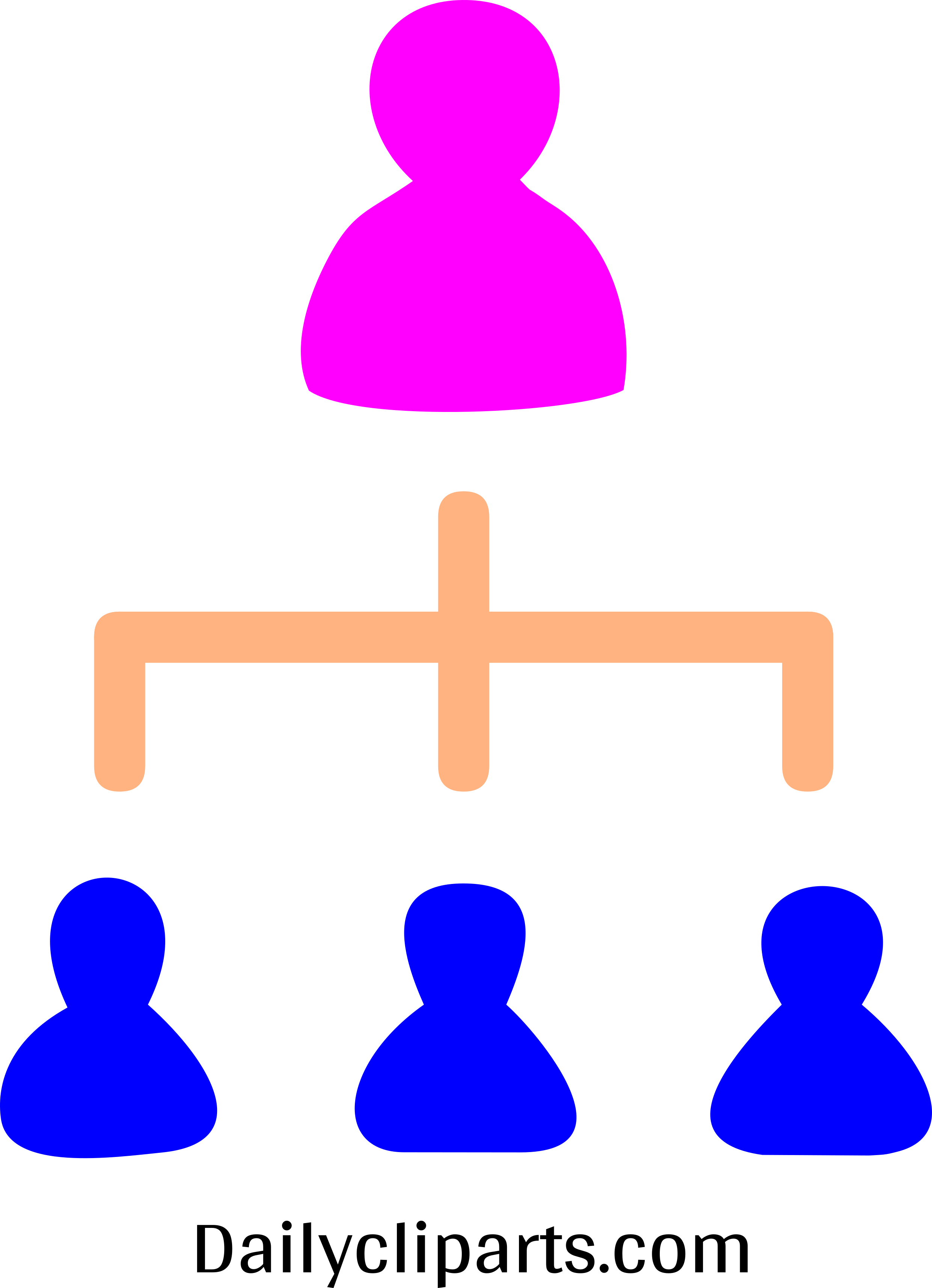 Female Boss 3 Male Managers Office Hierarchy Icon Image (2482x3430), Png Download