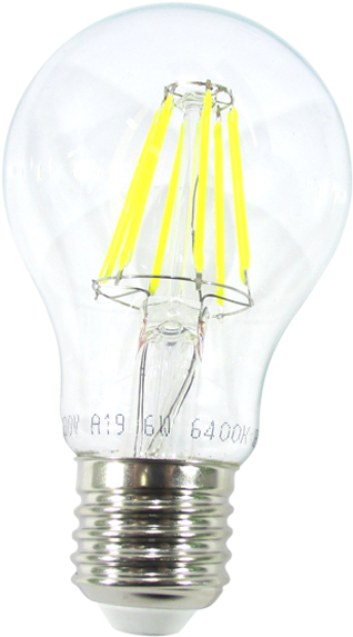 Bombillo Led Luz Cálida Con Filamento 6w - Compact Fluorescent Lamp (600x600), Png Download