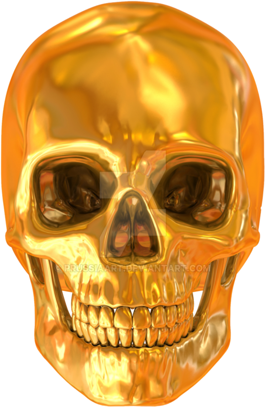 Skull With Transparent Background - Golden Skull No Background (894x894), Png Download