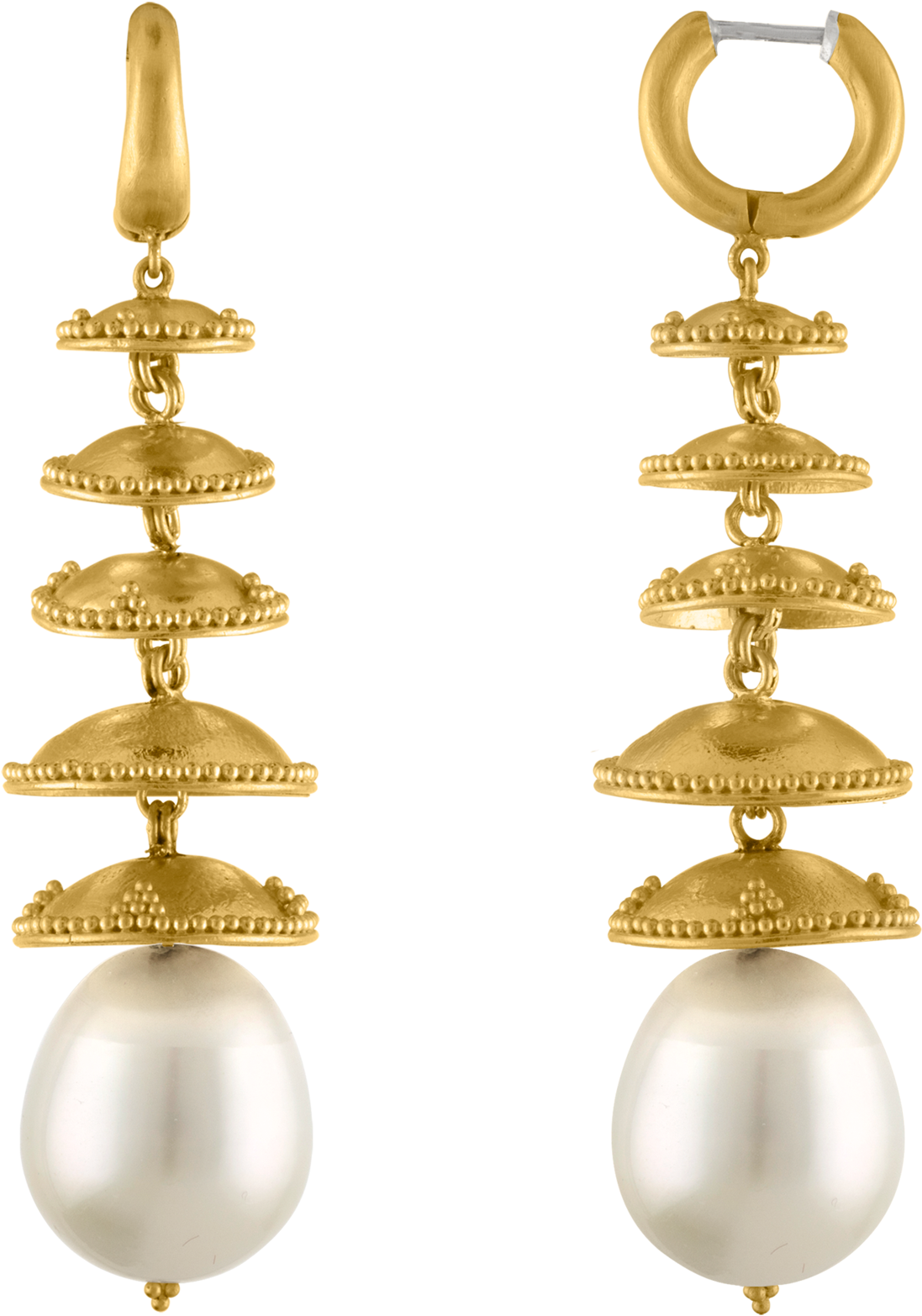Granulated Pagoda Drop Earrings - Earrings (1600x1600), Png Download