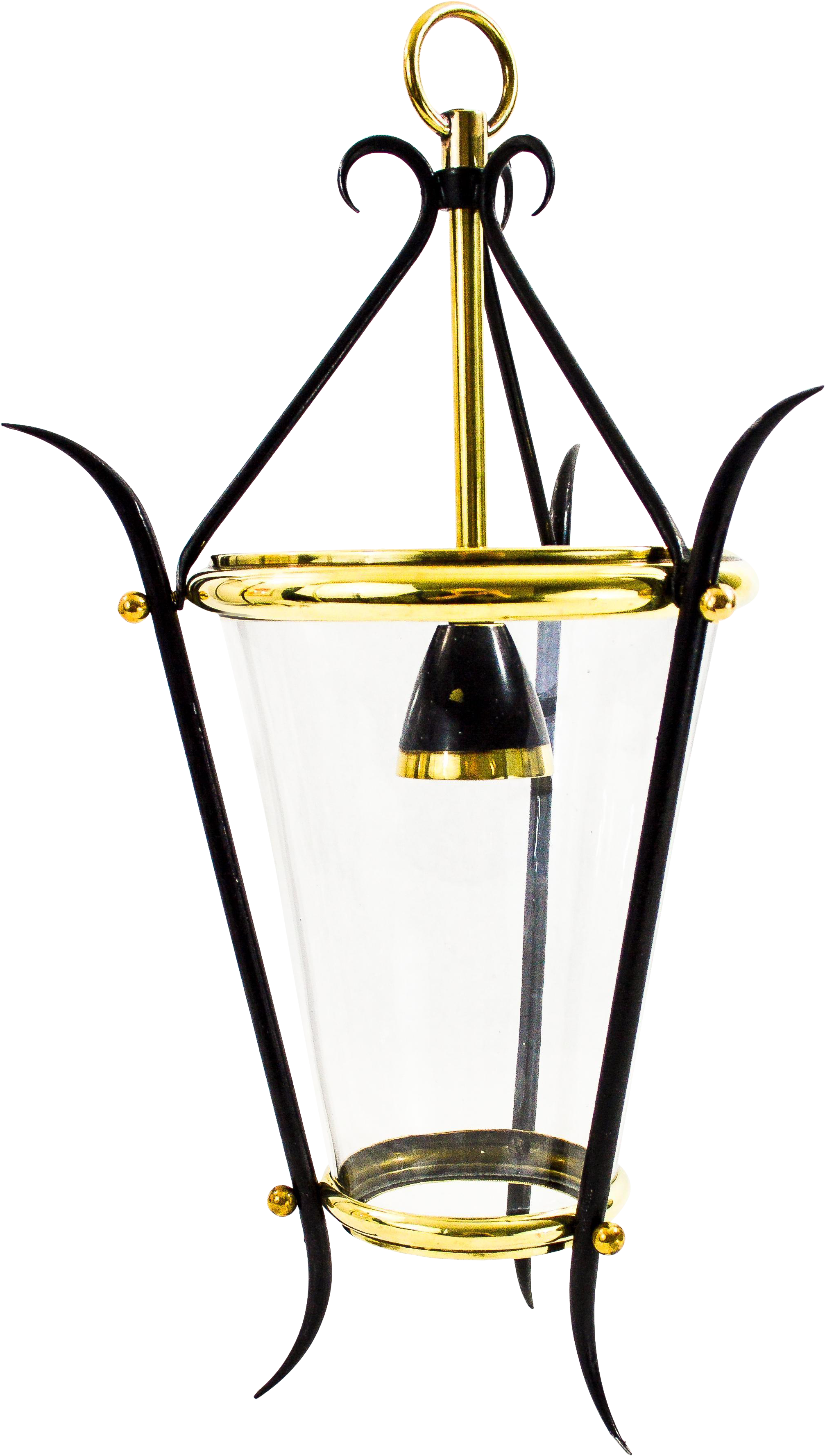 Mid Century French Hanging Lantern On Chairish - Brass (2237x3947), Png Download
