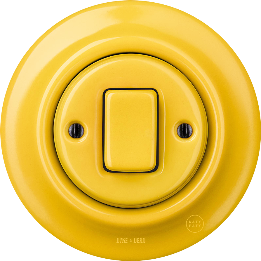 Porcelain Wall Switch Yellow Fat Button - Inflatable (900x900), Png Download