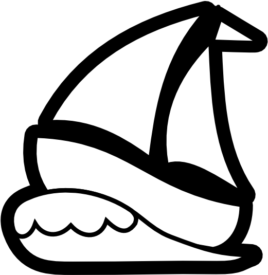 Free Sailboat Clipart Black And White Image - Boat Cartoon Images Black And White (555x555), Png Download