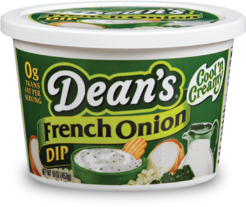 Dean's Dip - French Onion - French Onion Dip Green Container (846x728), Png Download