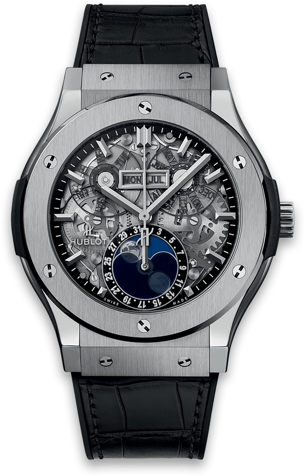 Classic Fusion Aerofusion Moonphase Titanium - Hublot Classic Fusion Green (1000x1000), Png Download